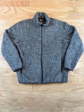 UNIQLO Brown/Beige Bulky Knit Fleece Full-Zip Jacket